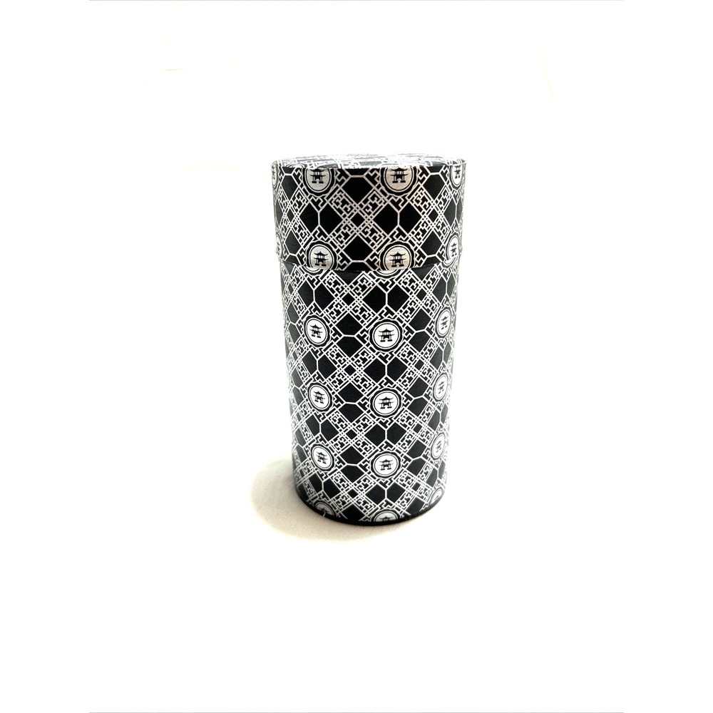 Teavana Canister Black & Silver Tin Plated Steel Japan Tea Storage Container